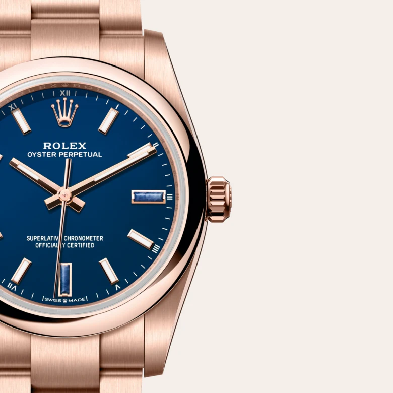 rolex Oyster Perpetual in 18 ct Everose gold, M124205-0002 - Croesus