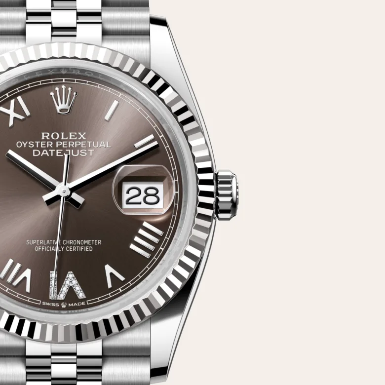 rolex Datejust in White Rolesor - combination of Oystersteel and white gold, M126234-0071 - Croesus
