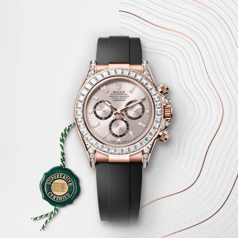 rolex Cosmograph Daytona in 18 ct Everose gold with lugs set with diamonds, M126535TBR-0002 - Croesus