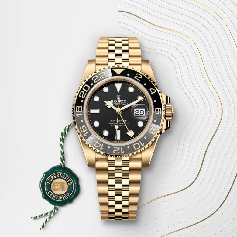 rolex GMT-Master II in 18 ct yellow gold, M126718GRNR-0001 - Croesus