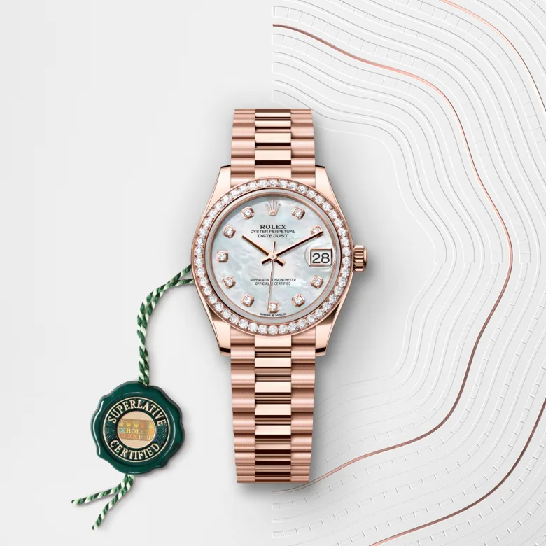 rolex Datejust in 18 ct Everose gold, M278285RBR-0005 - Croesus