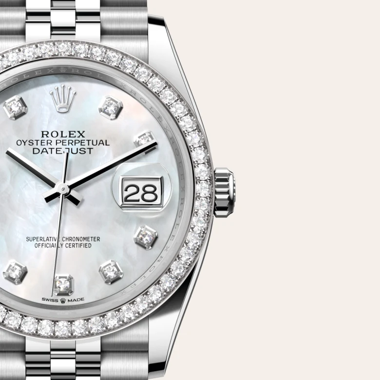 rolex Datejust in White Rolesor - combination of Oystersteel and white gold, M126284RBR-0011 - Croesus