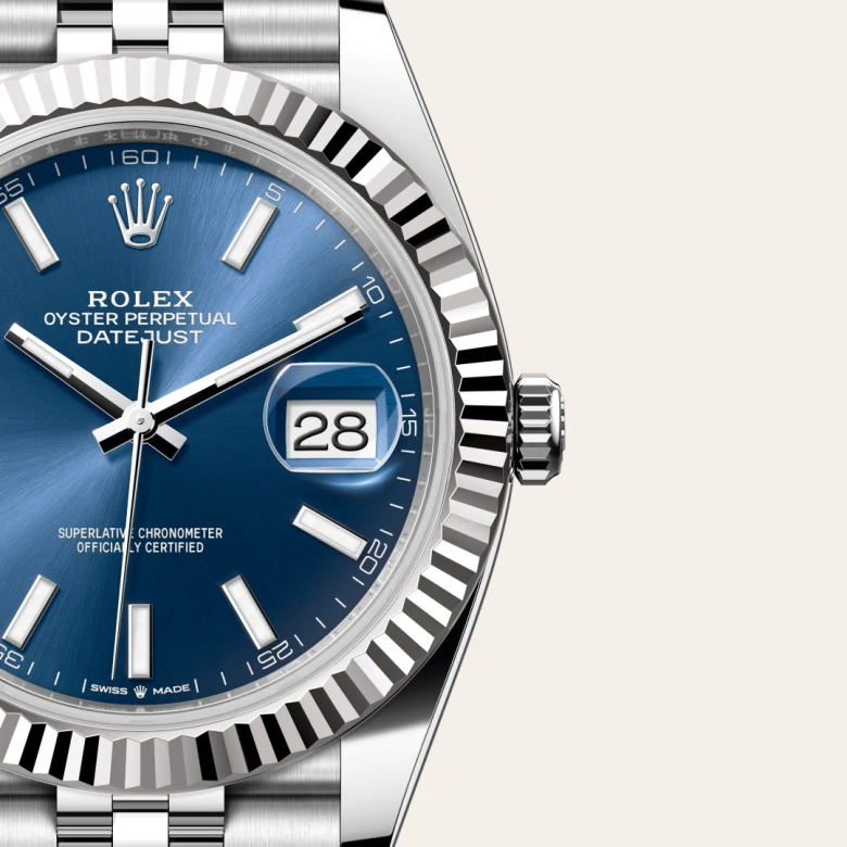 rolex Datejust in White Rolesor - combination of Oystersteel and white gold, M126334-0002 - Croesus