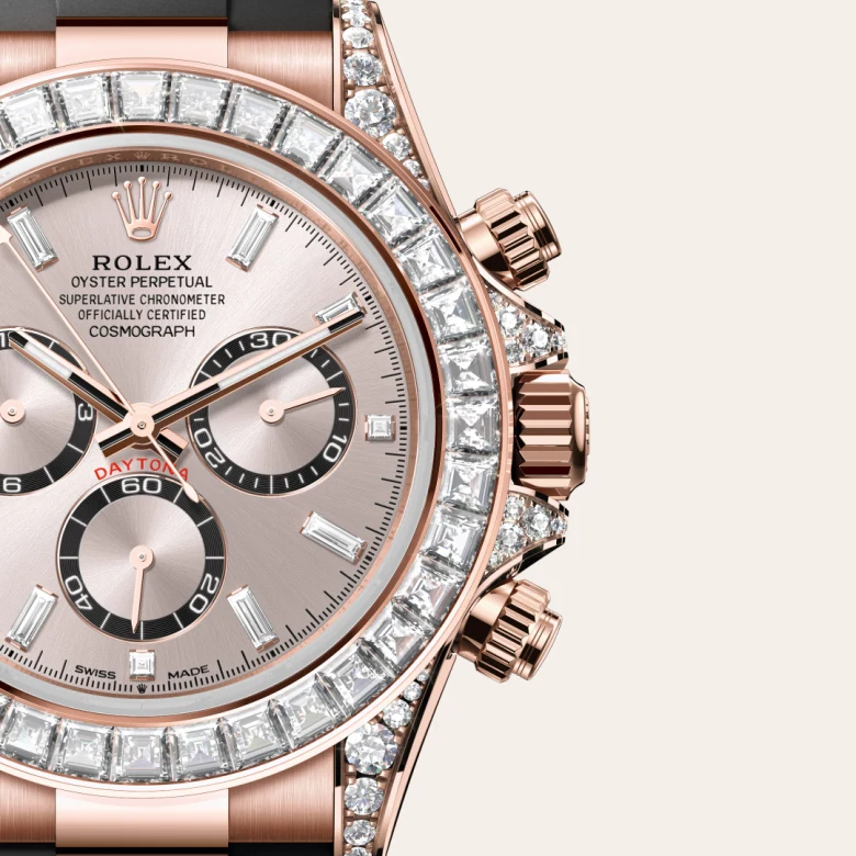 rolex Cosmograph Daytona in 18 ct Everose gold with lugs set with diamonds, M126535TBR-0002 - Croesus