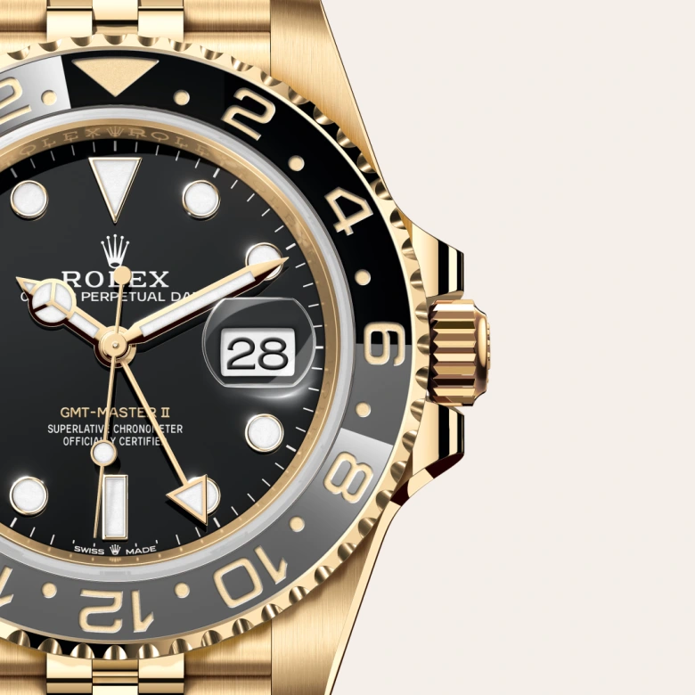 rolex GMT-Master II in 18 ct yellow gold, M126718GRNR-0001 - Croesus