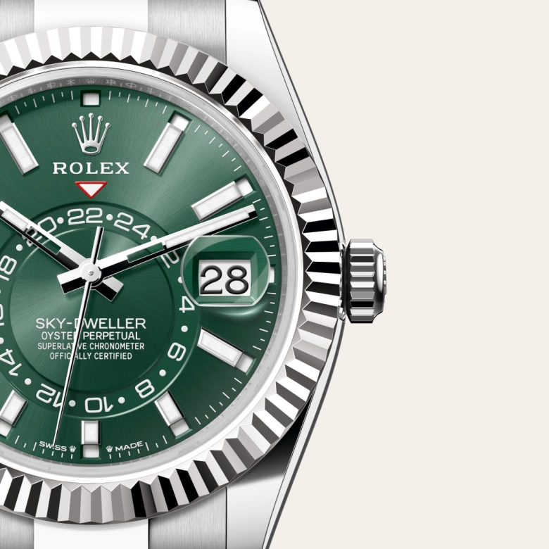 rolex Sky-Dweller in White Rolesor - combination of Oystersteel and white gold, M336934-0001 - Croesus