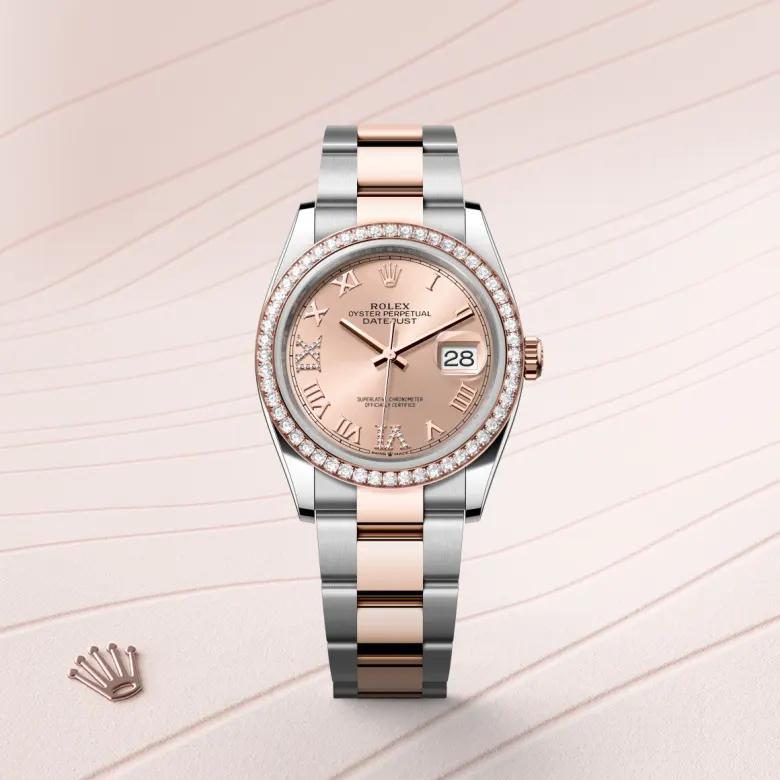 rolex Datejust in Everose Rolesor - combination of Oystersteel and Everose gold, M126281RBR-0016 - Croesus