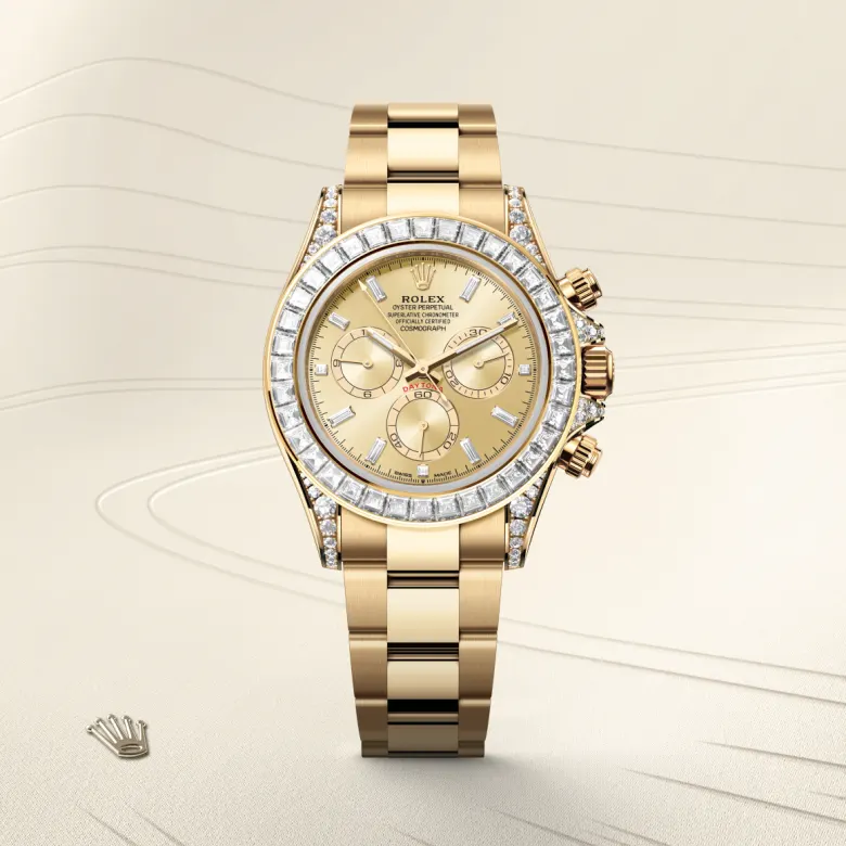 rolex Cosmograph Daytona in 18 ct yellow gold with lugs set with diamonds, M126598TBR-0001 - Croesus