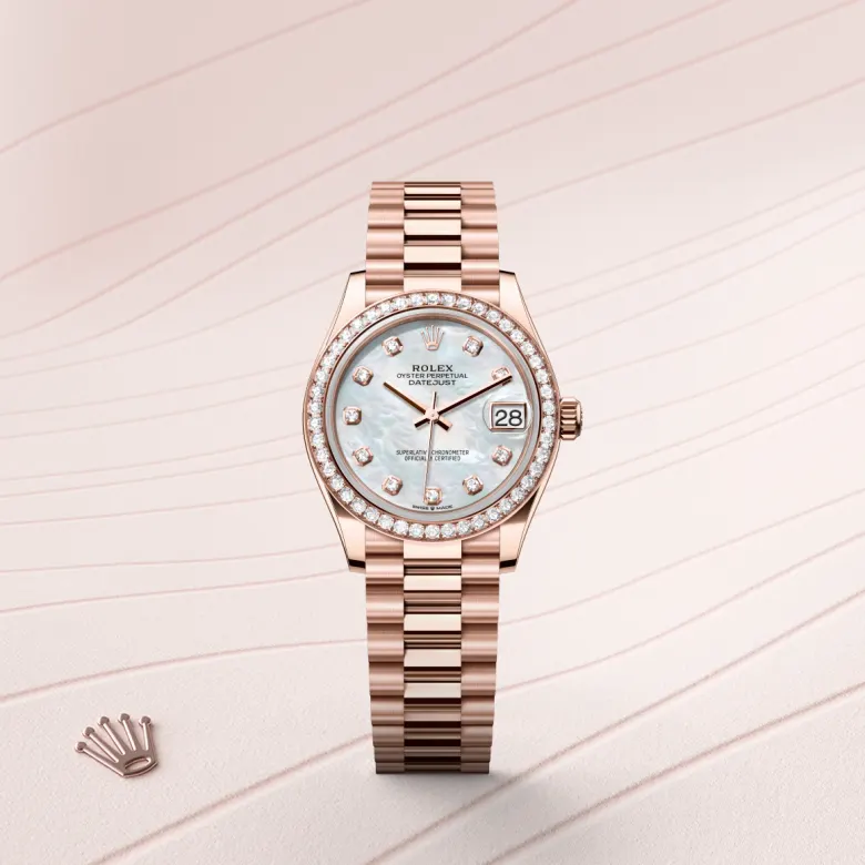 rolex Datejust in 18 ct Everose gold, M278285RBR-0005 - Croesus