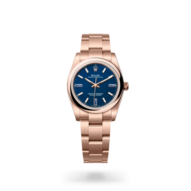 rolex Oyster Perpetual in 18 ct Everose gold, M124205-0002 - Croesus