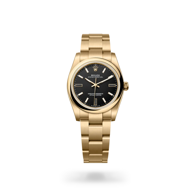 rolex Oyster Perpetual in 18 ct yellow gold, M124208-0001 - Croesus