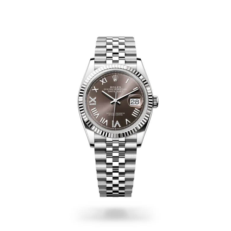 rolex Datejust in White Rolesor - combination of Oystersteel and white gold, M126234-0071 - Croesus