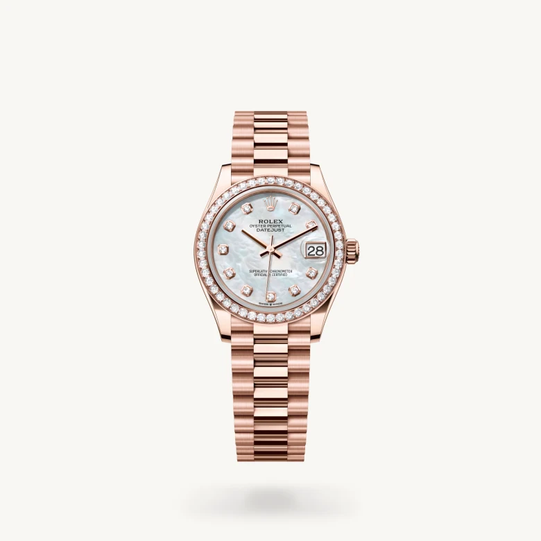 rolex Datejust in 18 ct Everose gold, M278285RBR-0005 - Croesus